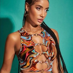 Muliti-colored Shein Crop Top 🤎